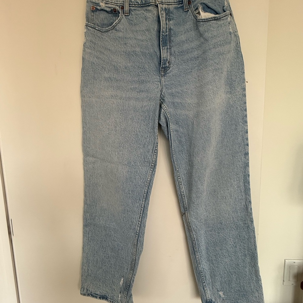 A&F The 90s Straight Ultra High Rise, Curve Love - Size 12 Short